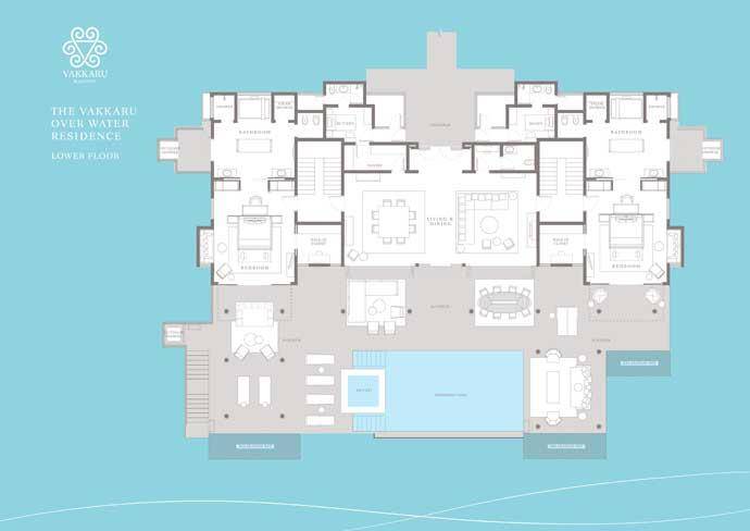 Grundriss EG, The Vakkaru Over Water Residence, Vakkaru Maldives