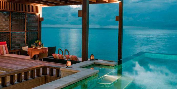 Terrasse, Sunrise Water Villa with Pool, Four Seasons Resort Maldives at Kuda Huraa