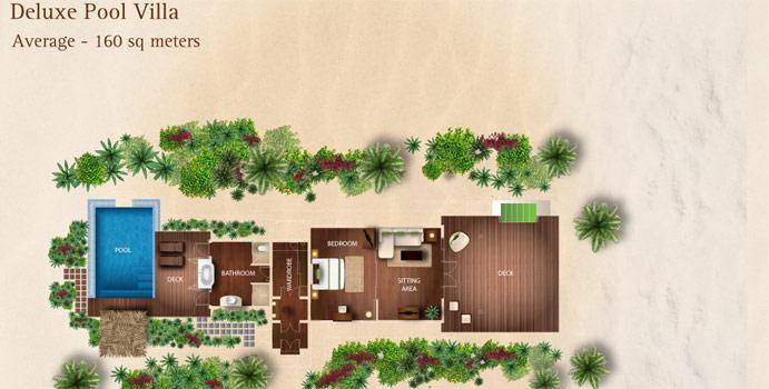 Grundriss, Deluxe Pool Villa, Kurumba Maldives