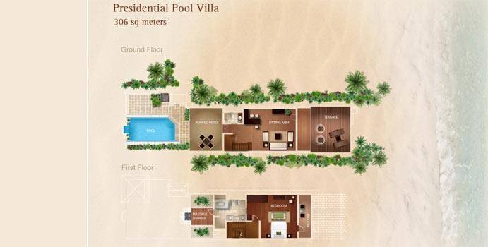 Grundriss, Presidential Pool Villa