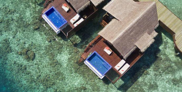 Luftaufnahme, Ocean Pool Water Villa, Grand Park Kodhipparu