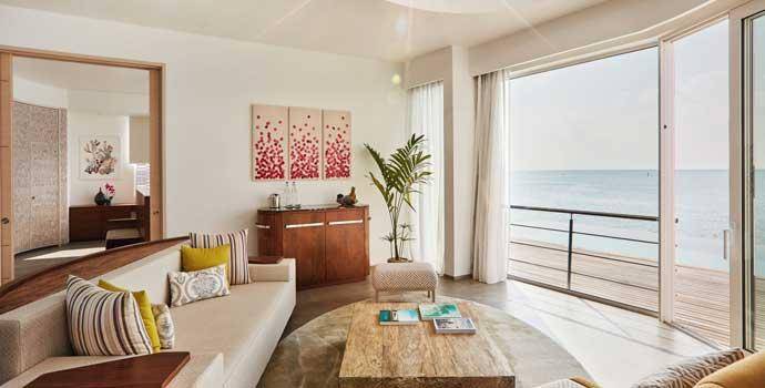 Wohnzimmer, Water Villa mit Pool, Jumeirah Maldives