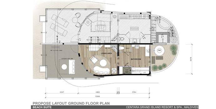 Grundriss Parterre, Beach Suite, Centara Grand Island Resort & Spa