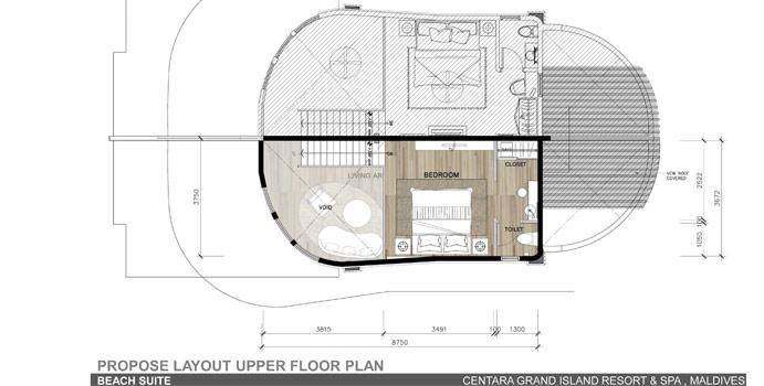 Grundriss 1. Stock, Beach Suite, Centara Grand Island Resort & Spa