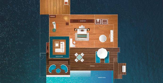 Grundriss, Water Suite, Velassaru Maldives