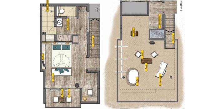 Grundriss, Beach House, Holiday Inn Resort Kandooma