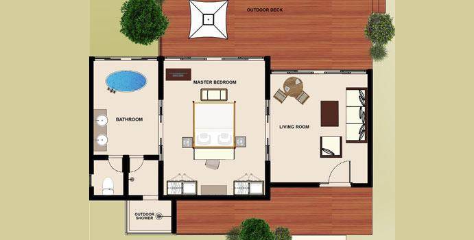 Grundriss, Beach Villa, The Residence Maldives at Falhumaafushi