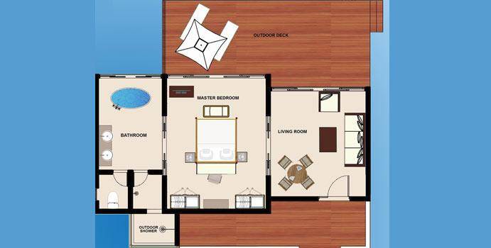 Grundriss, Water Villa, The Residence Maldives at Falhumaafushi