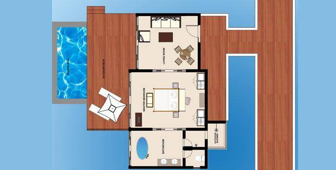 Grundriss, Water Pool Villa, The Residence Maldives at Falhumaafushi