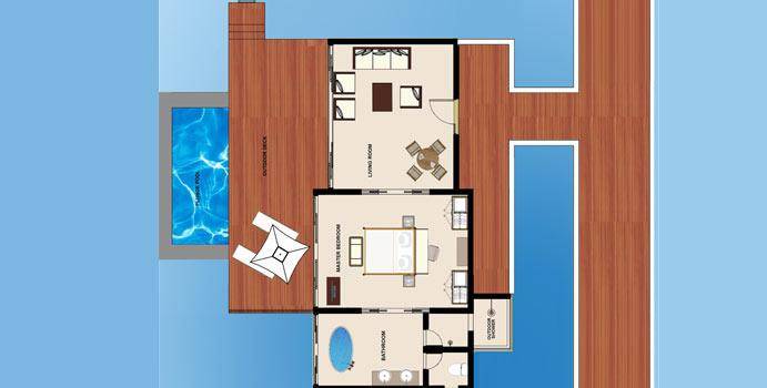 Grundriss, Deluxe Water Pool Villa, The Residence Maldives at Falhumaafushi