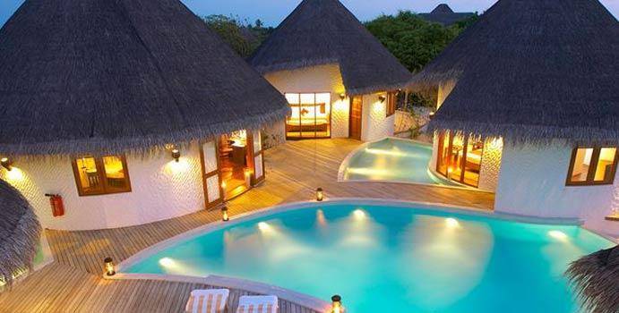 Außenbereich am Abend, Hideaway Palace, Two Bedroom Family Villa with Pool, Hideaway Beach Resort & SPA