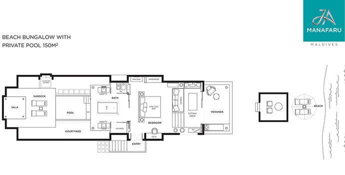 Grundriss, Beach Deluxe Bungalow, JA ManafaruJA_Manafaru_Beach_Villa_with_Private_Pool_10