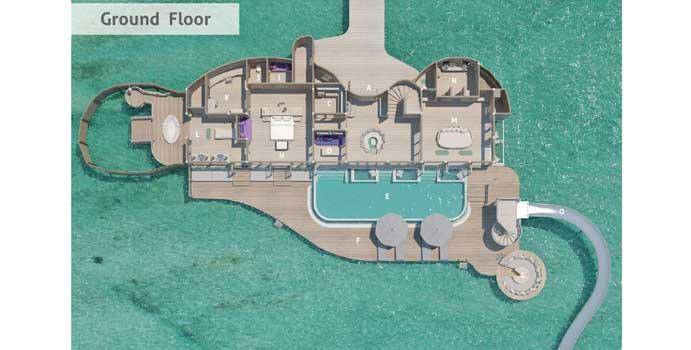Grundriss, 2 Bedroom Water Retreat with Slide, Soneva Jani