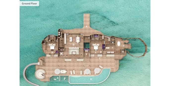 Grundriss, 4 Bedroom Water Reserve with Slide, Soneva Jani