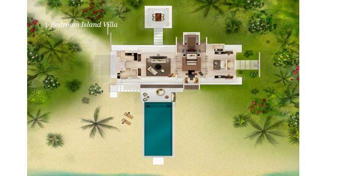 Grundriss,1-Bedroom Island Villa, Cheval Blanc Randheli