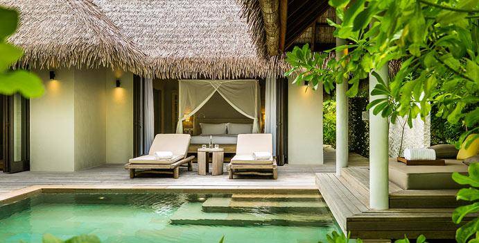 Pool und Terrasse, Beach Villa, COMO Maalifushi