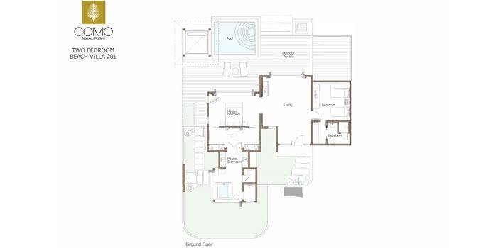 Grundriss, Two Bedroom Beach Villa, COMO Maalifushi