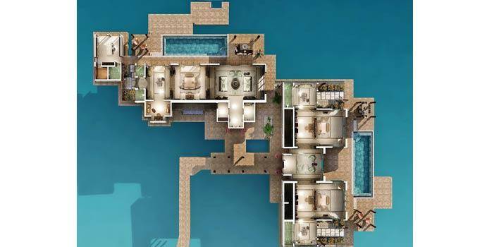 Grundriss, Three Bedroom Ocean Residence with 2 Pools, JOALI Maldives