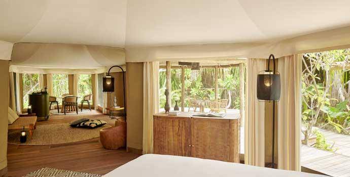 Schlafen, Tented Jungle Villa, Fairmont Maldives Sirru Fen Fushi