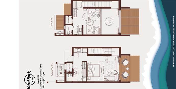 Grundriss, Silver Family Suite, Hard Rock Hotel Maldives