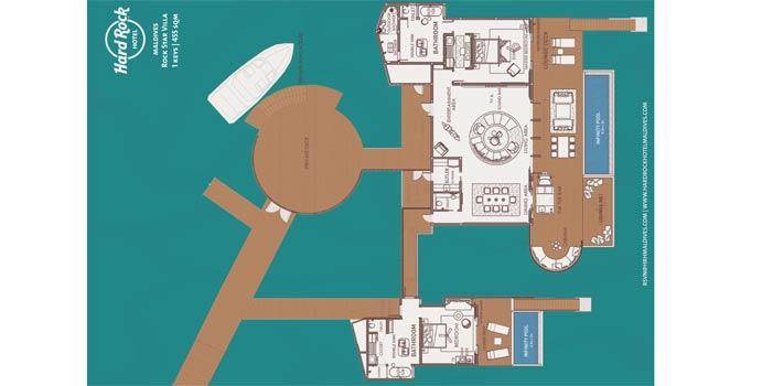Grundriss, Rock Star Villa, Hard Rock Hotel Maldives