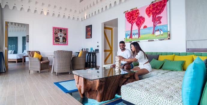 Wohnen, 2 Bedroom Overwater Pool Villa, SAii Lagoon Maldives