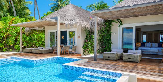 Terrasse, Two Bedroom Family Beach Villa with Pool, Baglioni Resort Maldives
