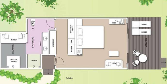 Grundriss, Beach Villa, South Palm Resort Maldives