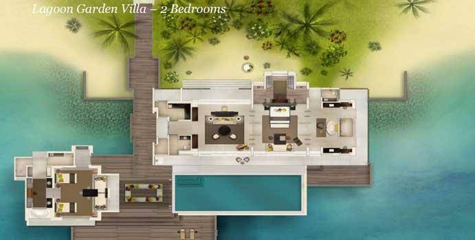 Grundriss, 2-Bedroom Lagoon Garden Villa, Cheval Blanc Randheli