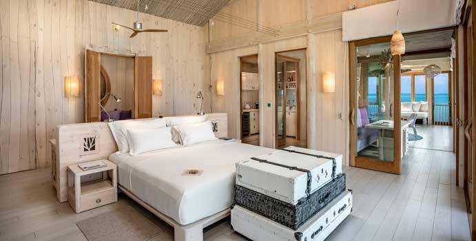 Schlafbereich, 1 Bedroom Water Reserve with Slide, Soneva Jani
