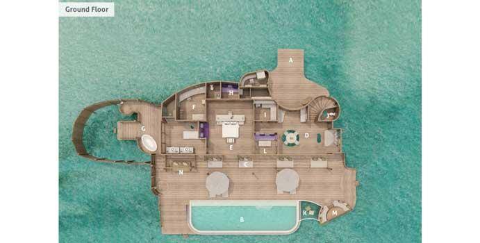 Grundriss, 1 Bedroom Water Reserve, Soneva Jani