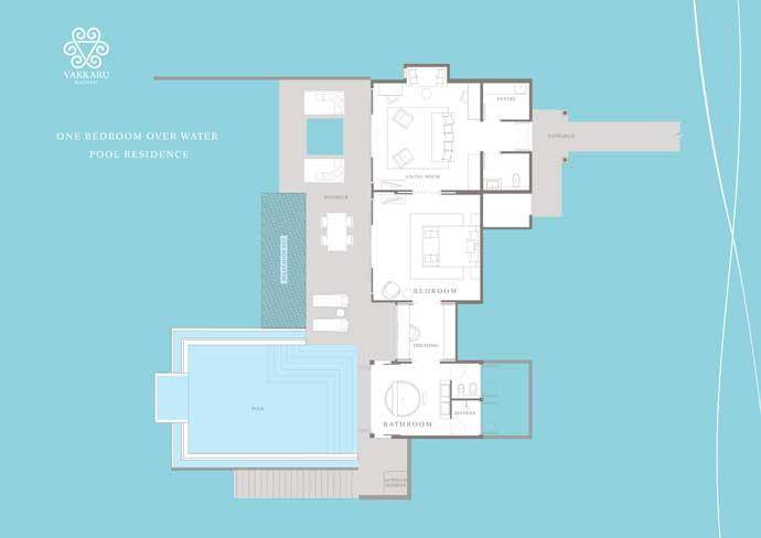 Grundriss, One Bedroom Over Water Pool Residence, Vakkaru Maldives