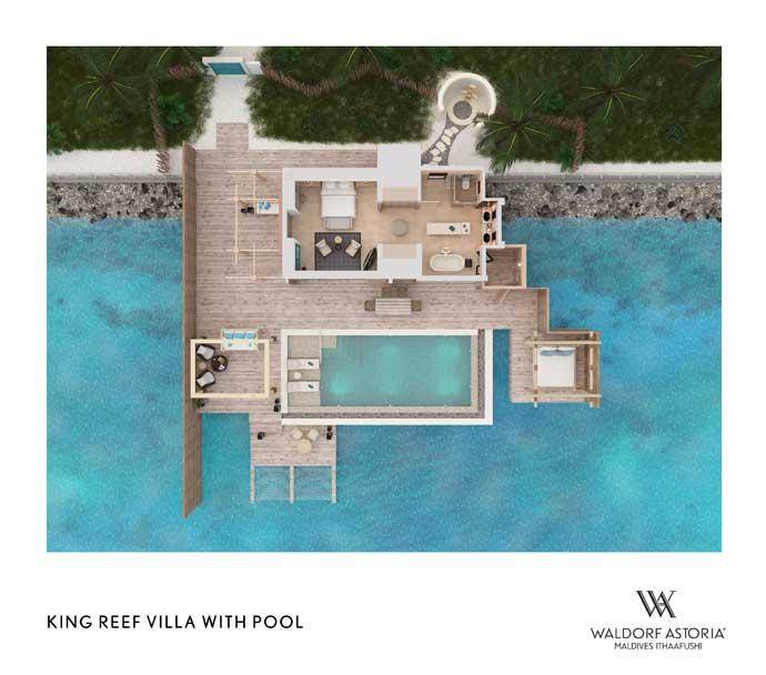 Grundriss, King Reef Villa with Pool, Waldorf Astoria Maldives Ithaafushi