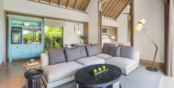 Wohnen,  Two Queen Bedded Grand Beach Villa with Pool, Waldorf Astoria Maldives Ithaafushi