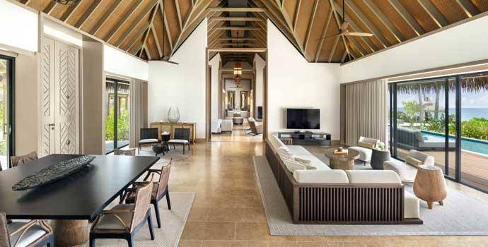 Wohnen, 3 Bedroom Grand Beach Villa with Pool, Waldorf Astoria Maldives Ithaafushi