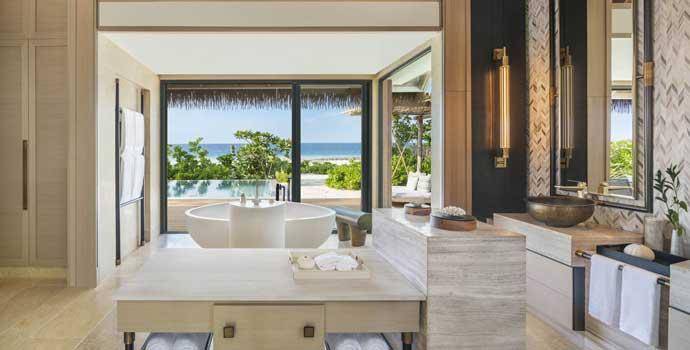 Bad, 2 Bedroom Beach Villa with Pool, Waldorf Astoria Maldives Ithaafushi
