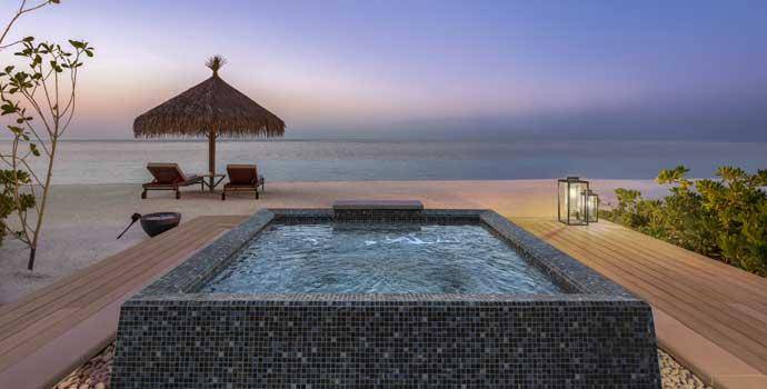 Jacuzzi, 2 Bedroom Beach Villa with Pool, Waldorf Astoria Maldives Ithaafushi