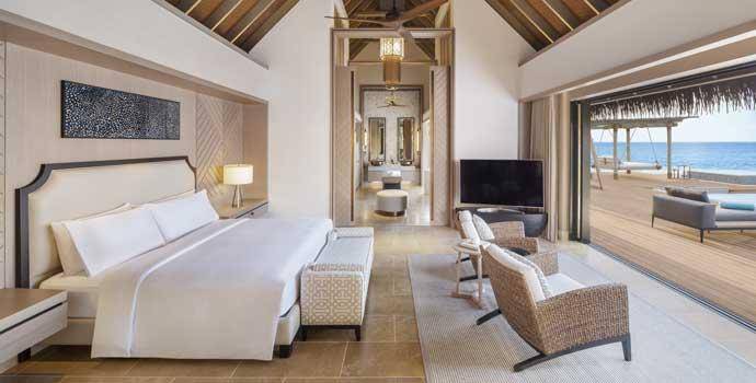 Schlafen, 2 Bedroom Reef Villa with Pool, Waldorf Astoria Maldives Ithaafushi