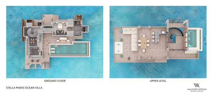 Grundriss, Stella Maris Ocean Villa with Pool, Waldorf Astoria Maldives Ithaafushi