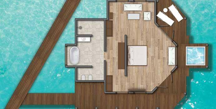 Two Bedroom Water Suite with Plungepool, Kihaa Maldives