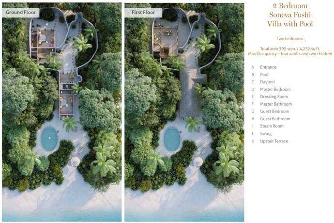 Grundriss, 2 Bedroom Soneva Fushi Villa with Pool, Two Bedroom Villa with Pool, Soneva Fushi Resort