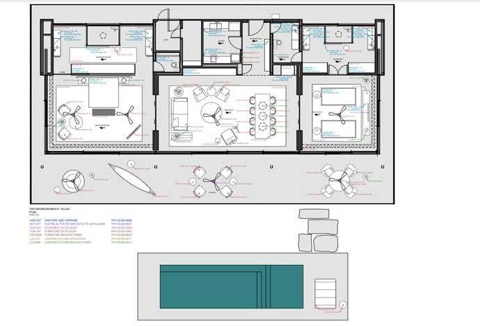 Grundriss, 2 Bedroom Beach Pool Villa, Patina Maldives, Fari Islands