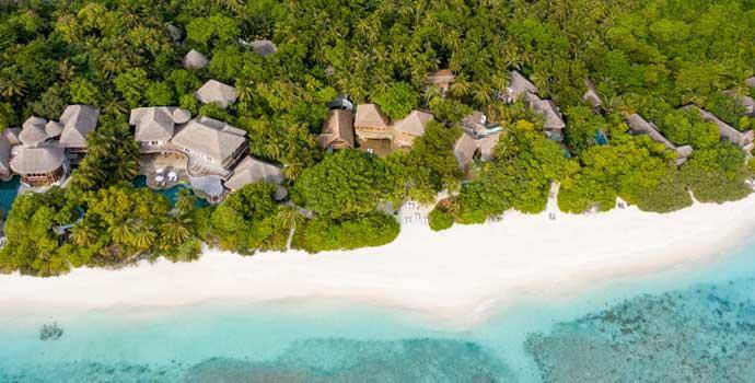 Aerial, Sunset Reserve, Six Bedroom Sunset with Pool, Soneva Fushi Resort