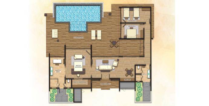 Grundriss, 3 Bedroom Beach Suite Villa with Private Pool, Radisson Blu Resort Maldives