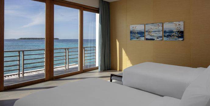 Twin Bett, Presidential Water Villa, Radisson Blu Resort Maldives