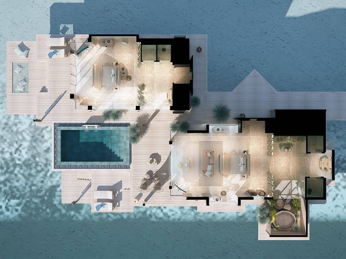 JOALI BEING | Two Bedroom Ocean Pool Villa | Floorplan