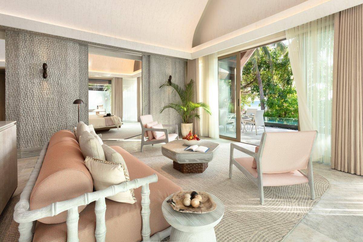 JOALI BEING | Two Bedroom Beach Pool Villa | Wohnzimmer
