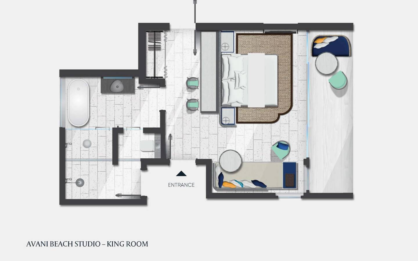 Avani Beach Studio, Grundriss