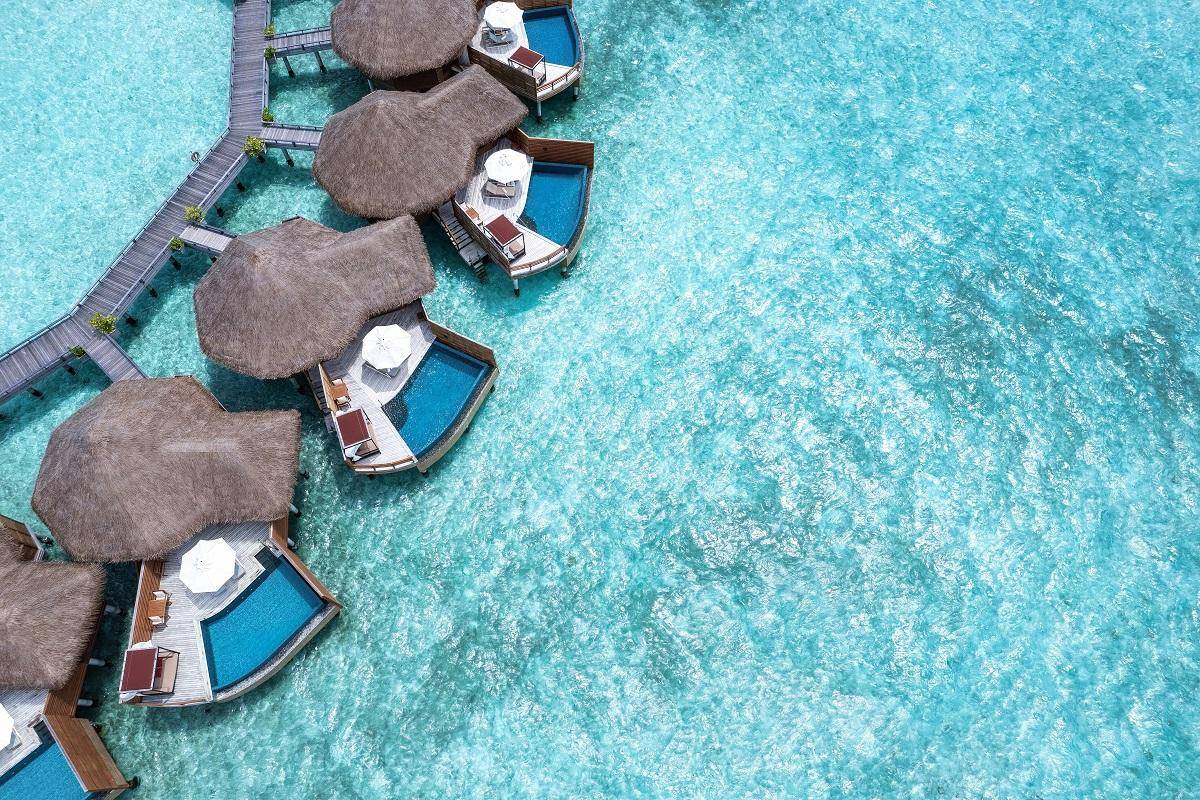 Baros Maldives, Water Pool Villa, Luftaufnahme