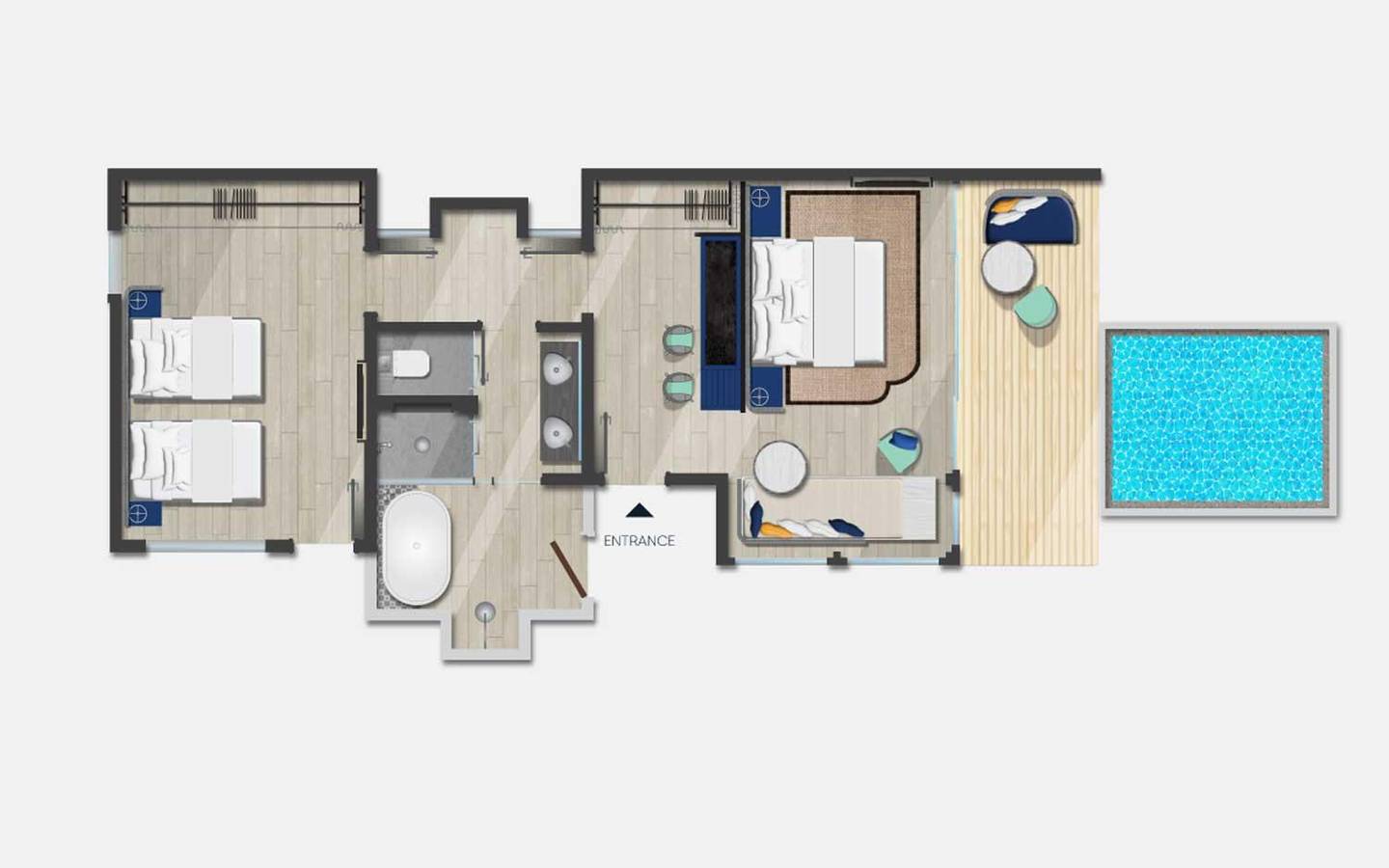 Avani Two Bedroom Beach Pool Villa, Grundriss